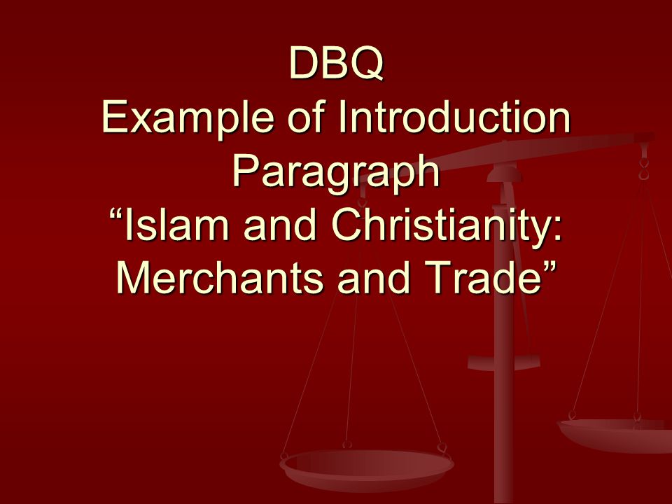 DBQ Islam And Christianity Merchants